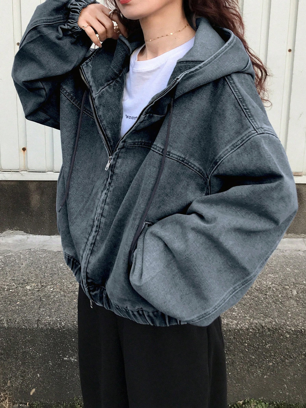 Jaqueta Jeans multi zíper