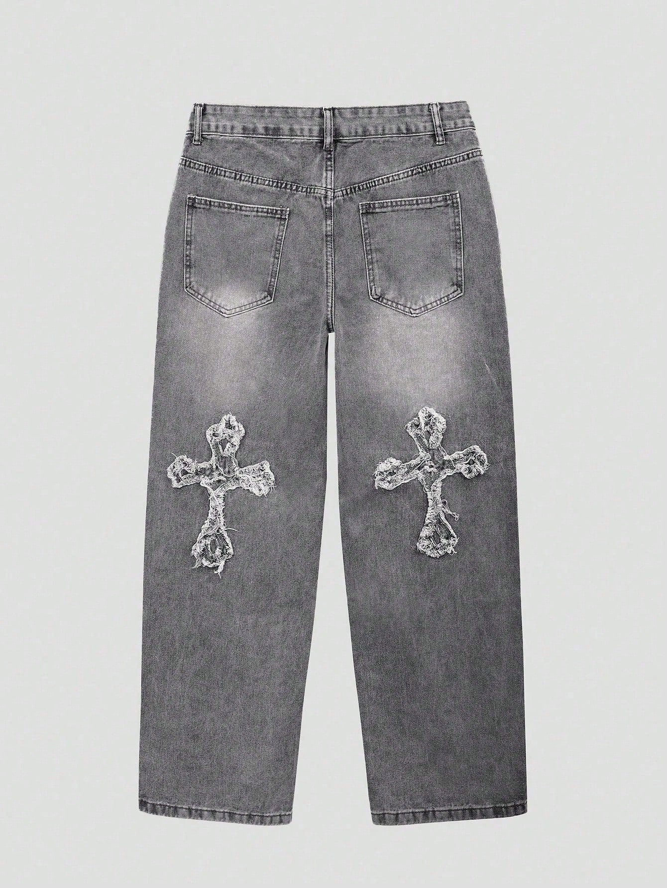 Calça Beggy Jeans grungre cruzado