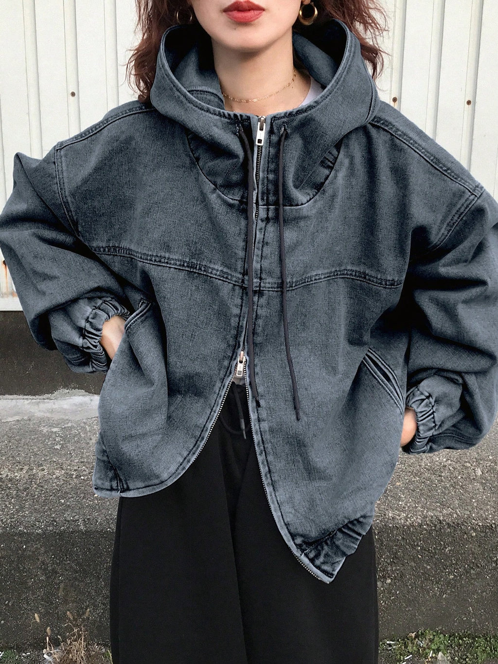 Jaqueta Jeans multi zíper