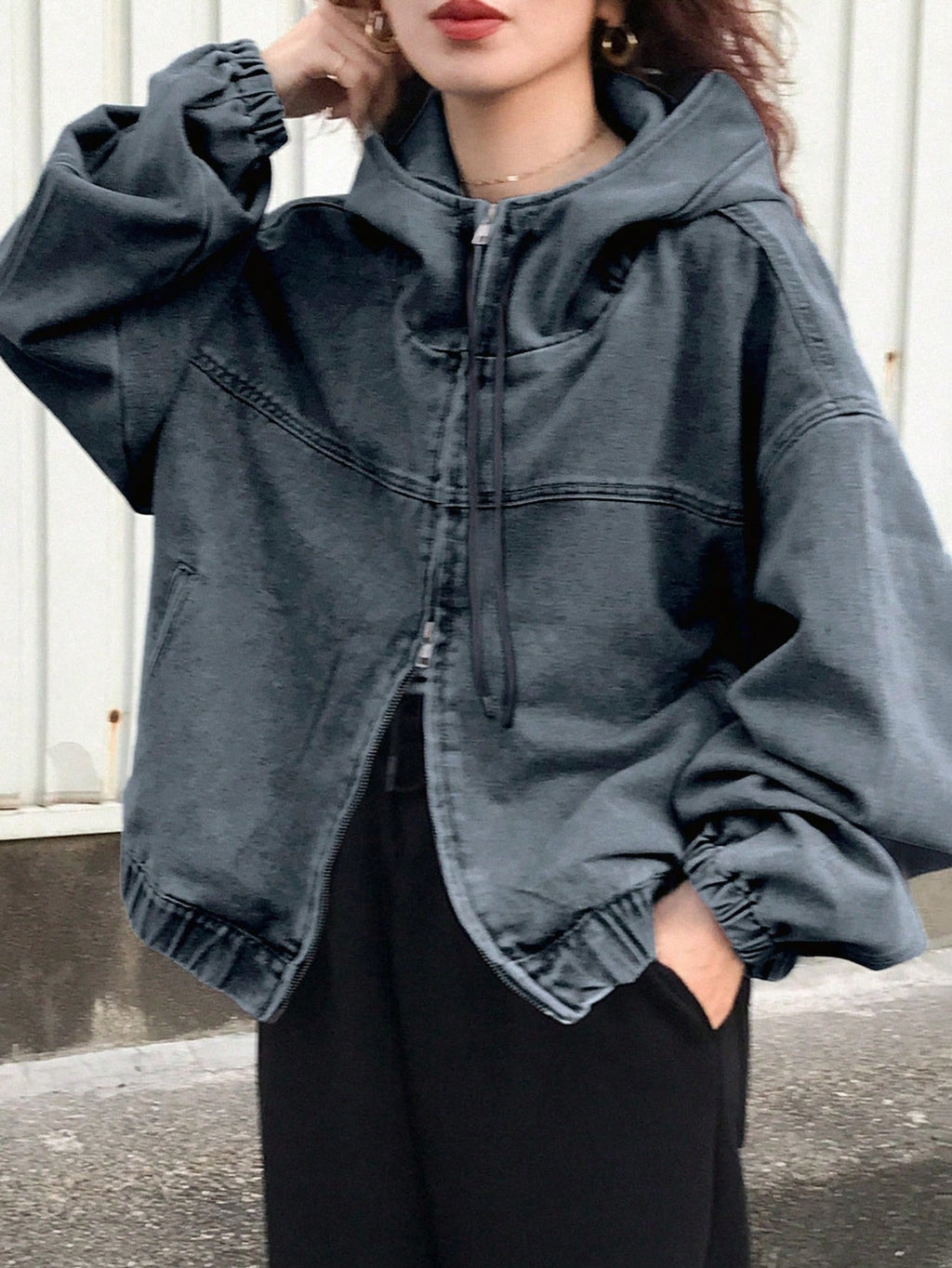 Jaqueta Jeans multi zíper