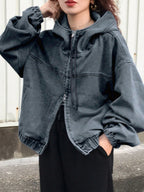 Jaqueta Jeans multi zíper