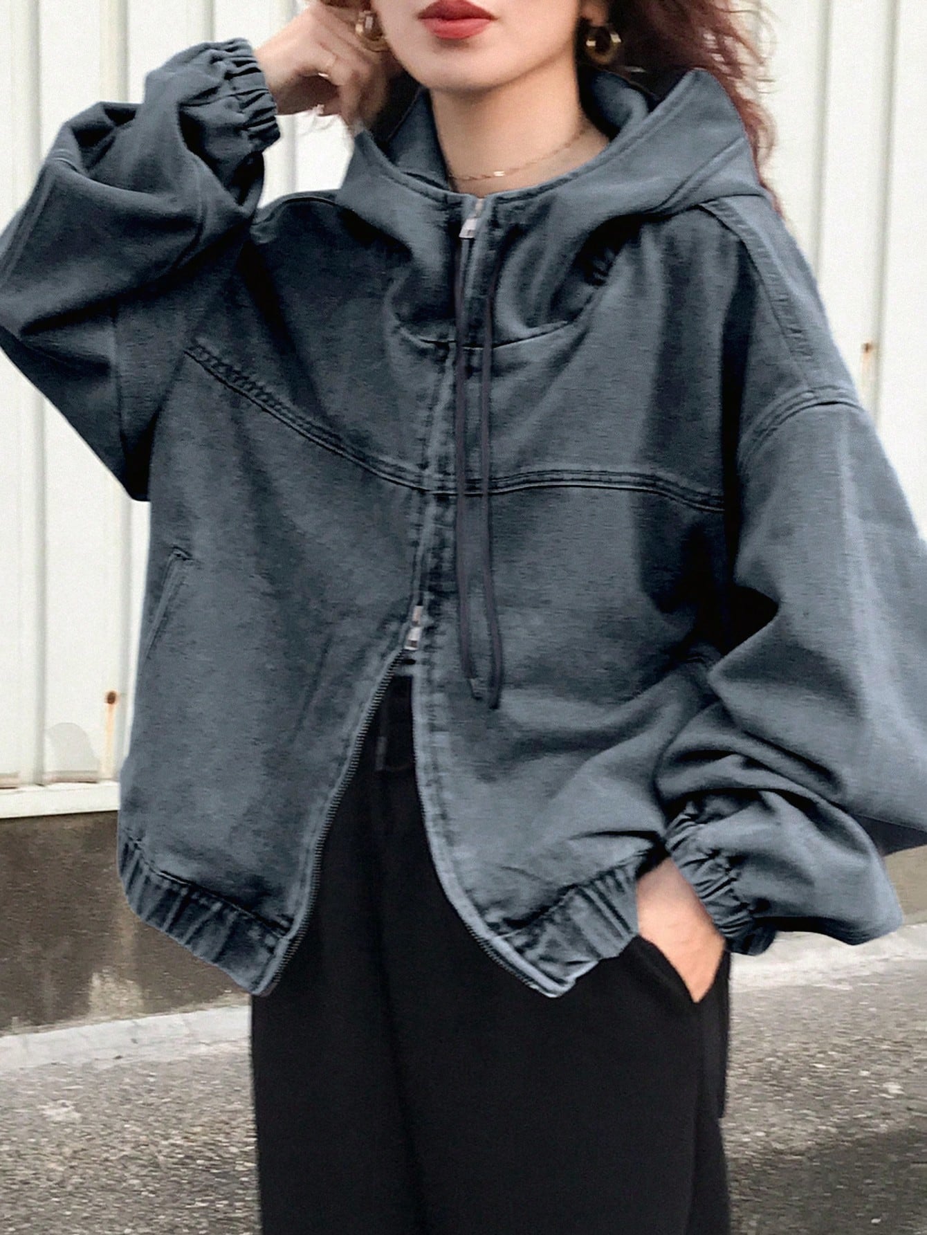 Jaqueta Jeans multi zíper