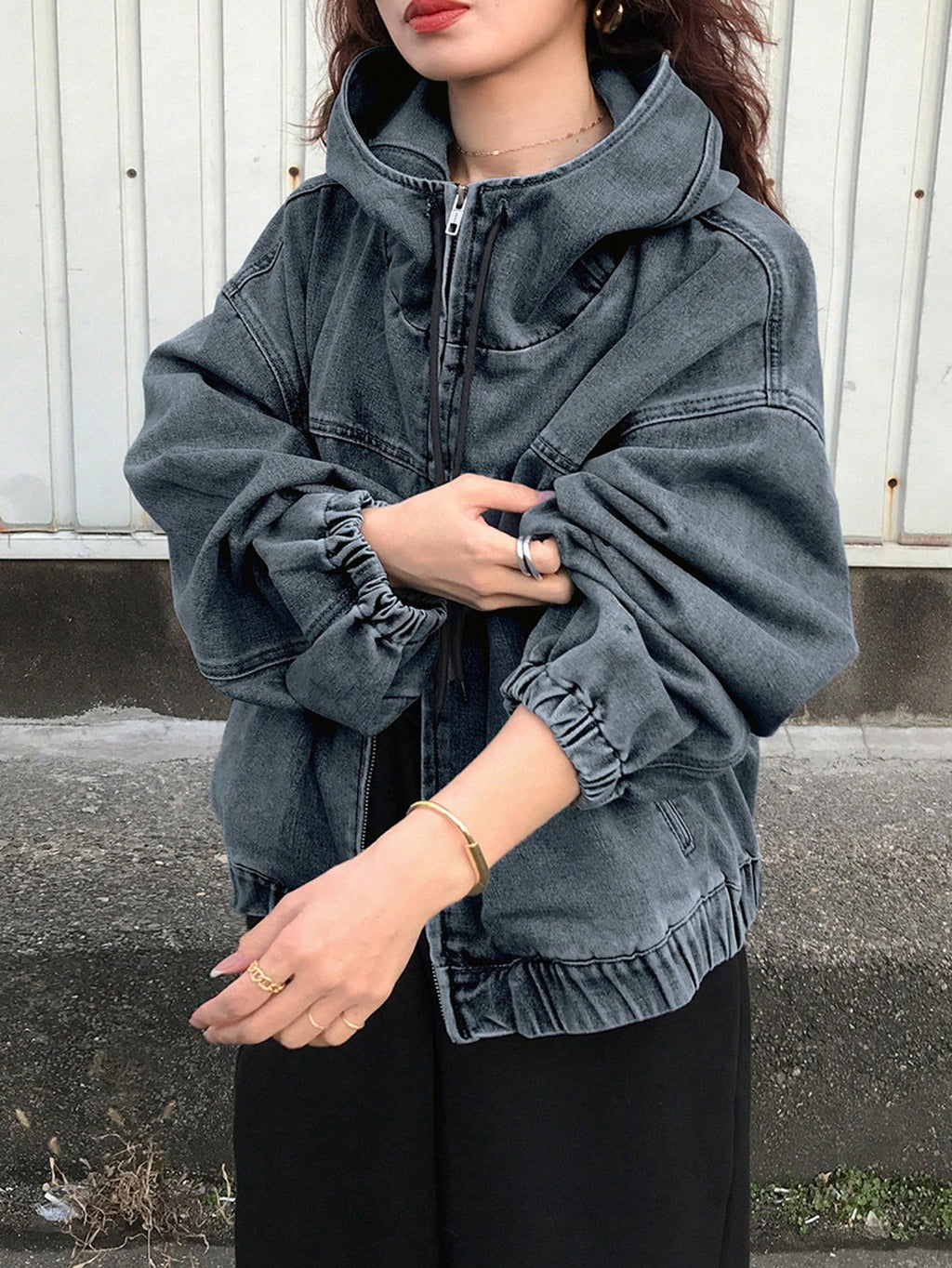 Jaqueta Jeans multi zíper