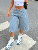 Jeans Denim Feminino desgastado