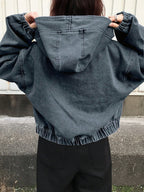 Jaqueta Jeans multi zíper