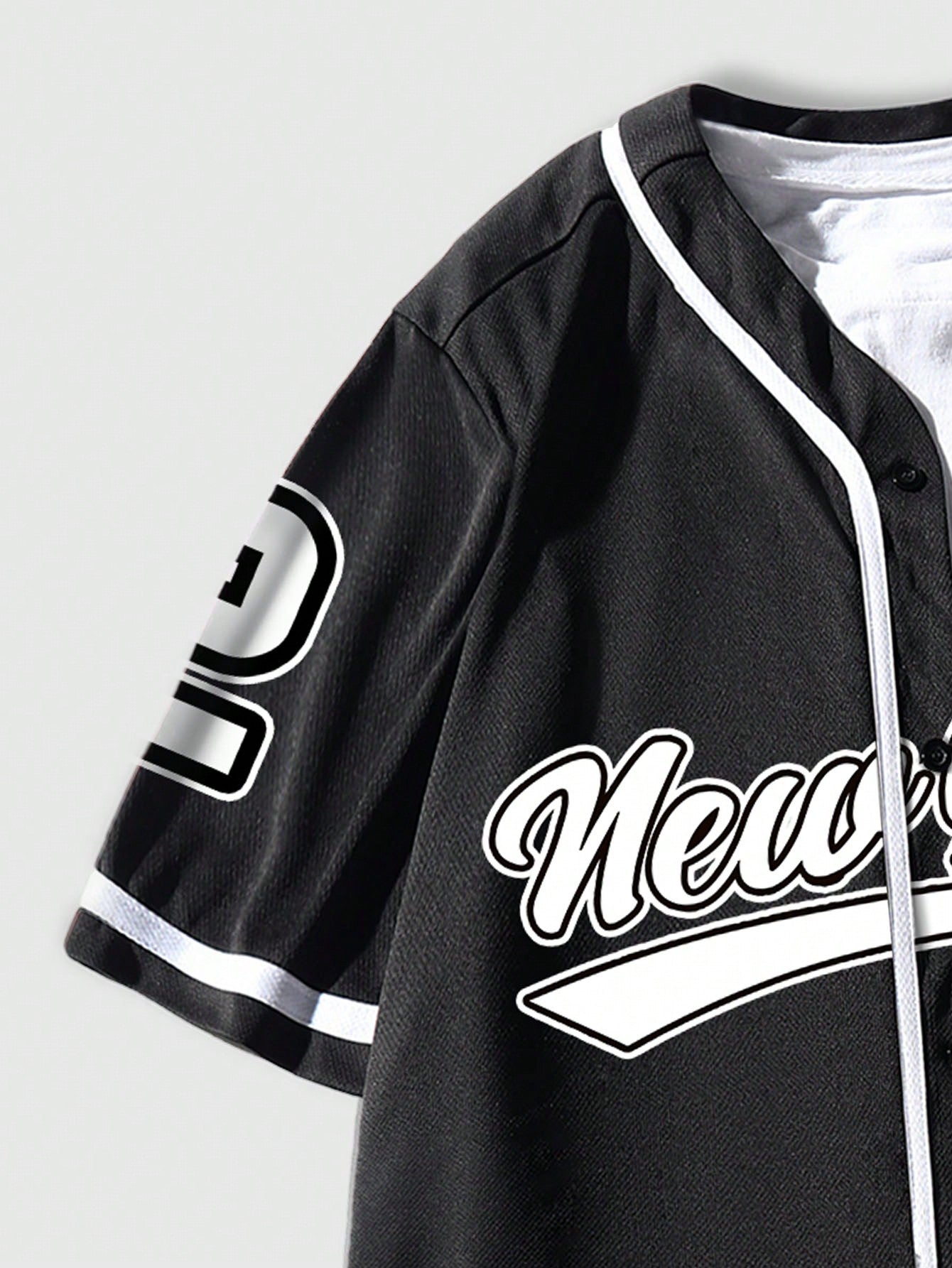 Camisa Aberta Beiseboll NY Preta