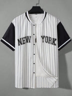 Camisa Aberta Beiseboll NY white