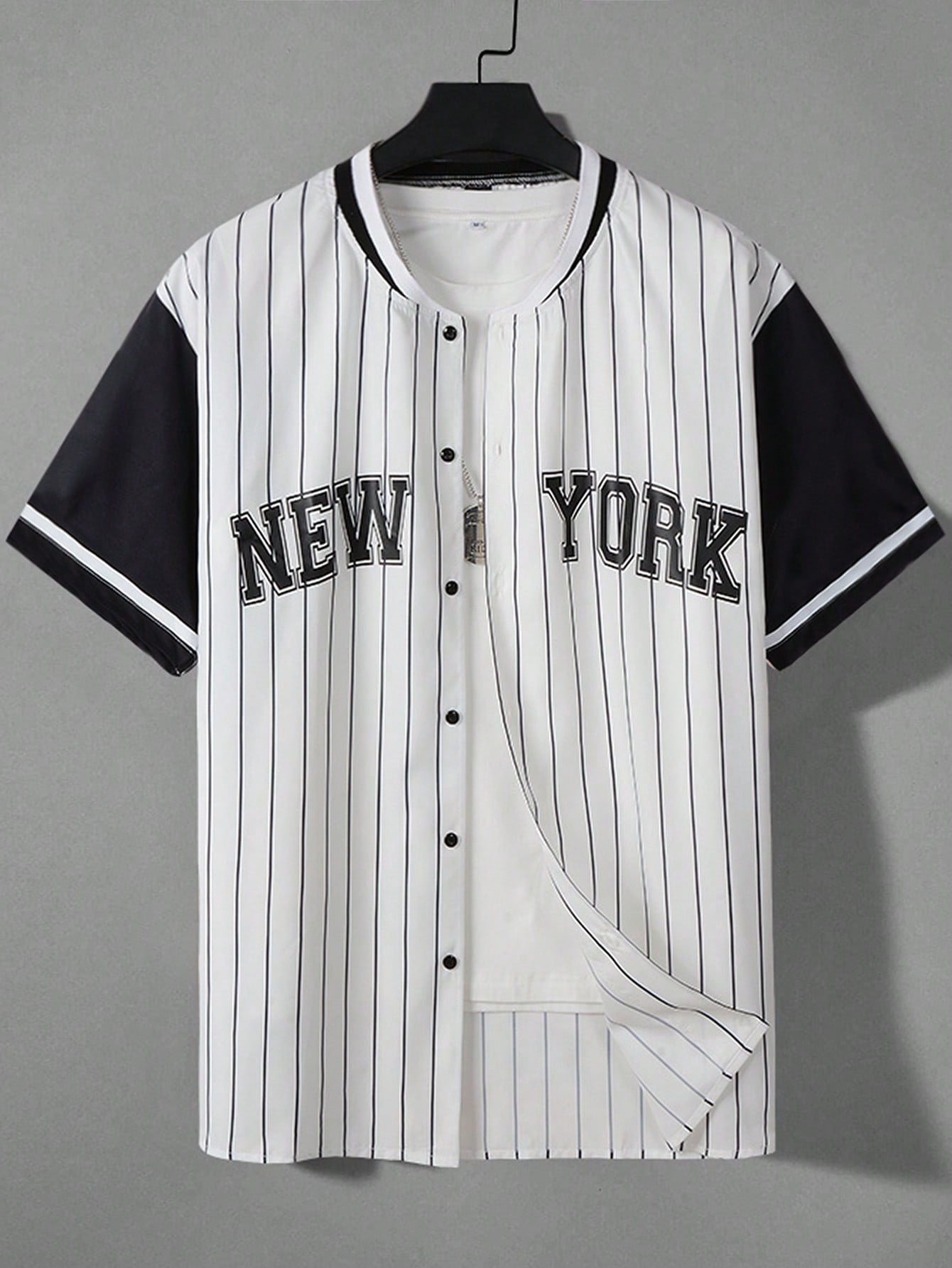 Camisa Aberta Beiseboll NY white