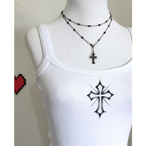 Regata Grungre de cruz feminino