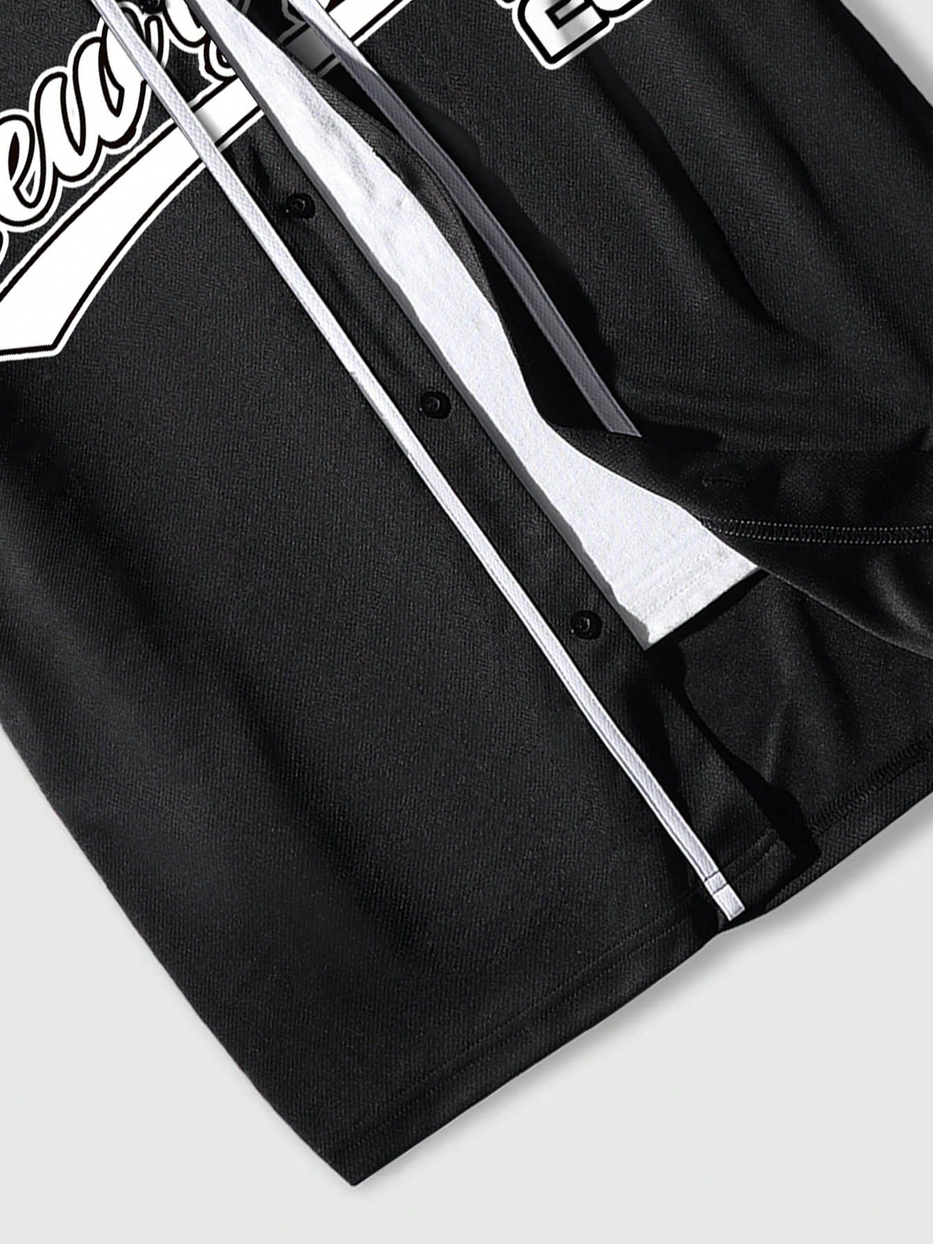 Camisa Aberta Beiseboll NY Preta