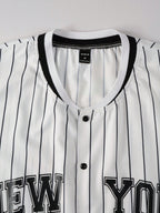 Camisa Aberta Beiseboll NY white