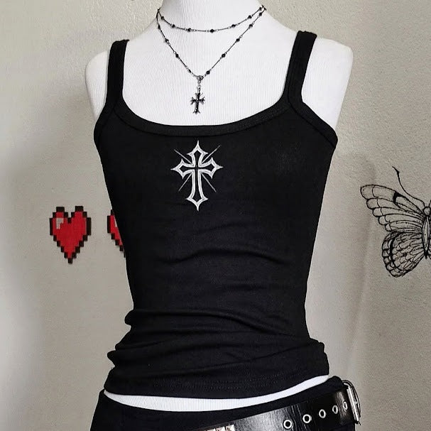 Regata Grungre de cruz feminino